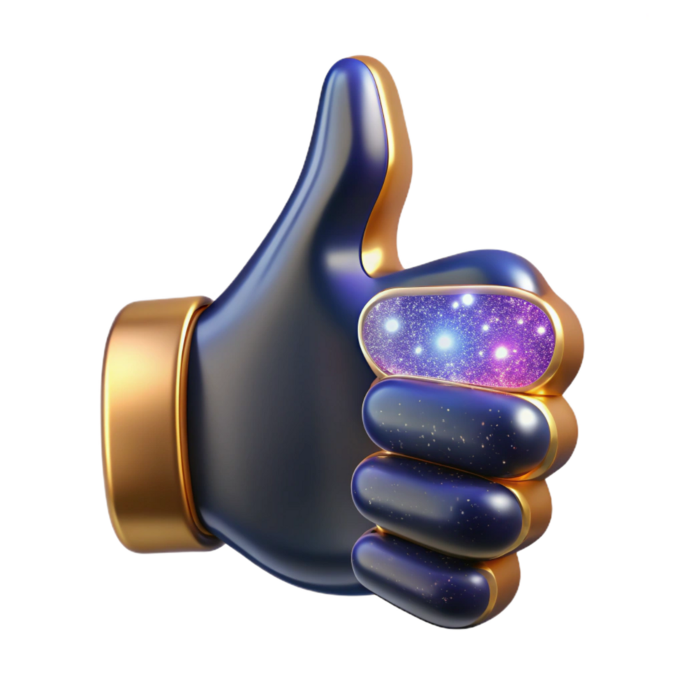 beautiful abstract D Rendered Thumbs Up Icon Transparent exclusive png