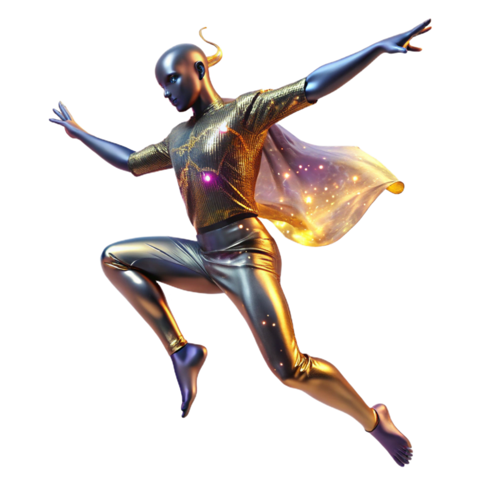 extraordinary minimalist Dynamic Dance Pose Transparent Background with Motion Blur high resolution png