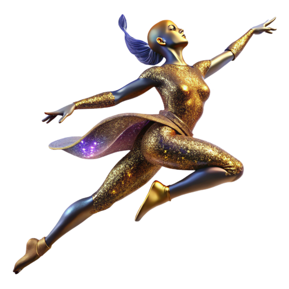 magnificent modern Dynamic Dancer Leaping Forward Cutout with Dramatic Lighting professional png