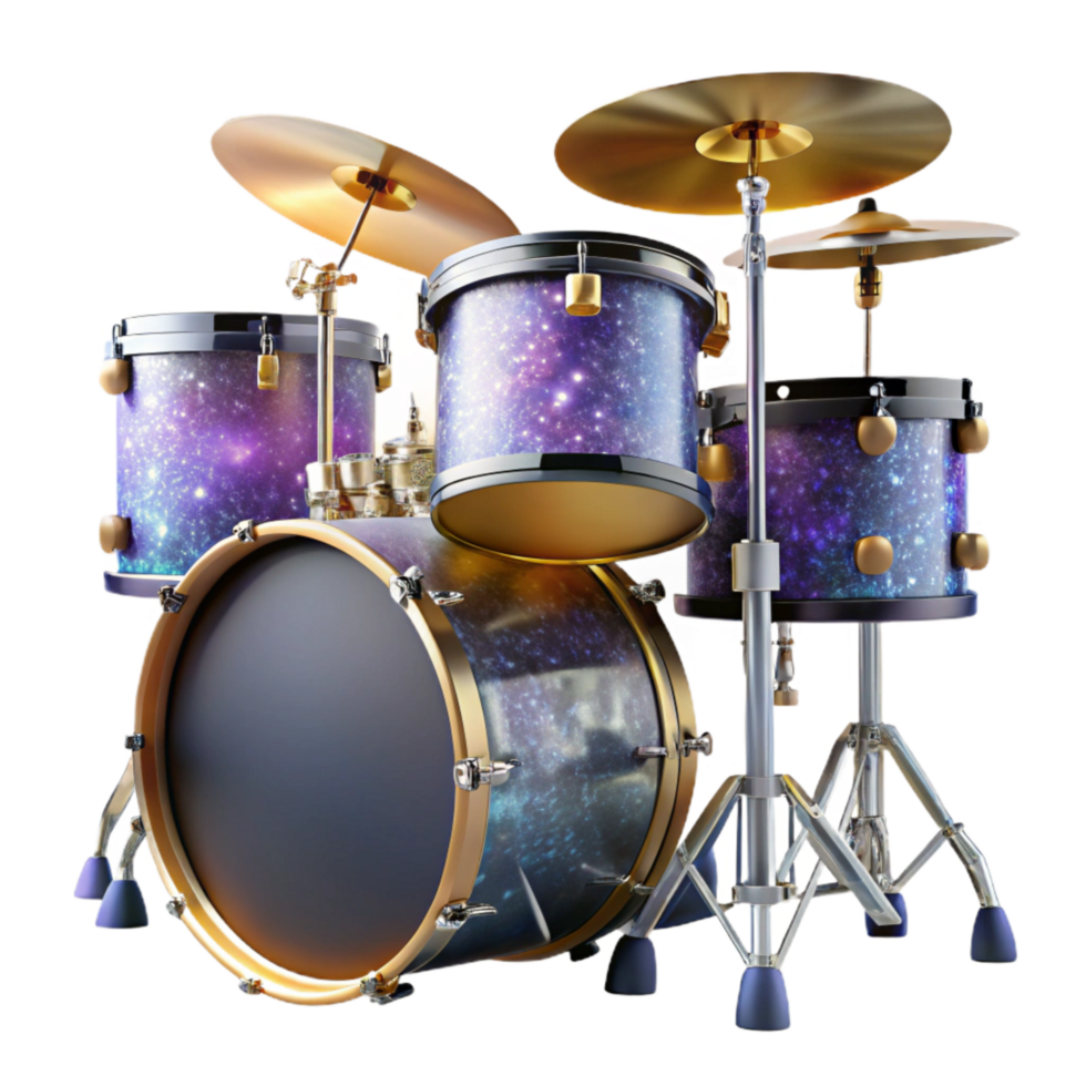 wonderful creative Drum Set Front View Transparent Background premium png