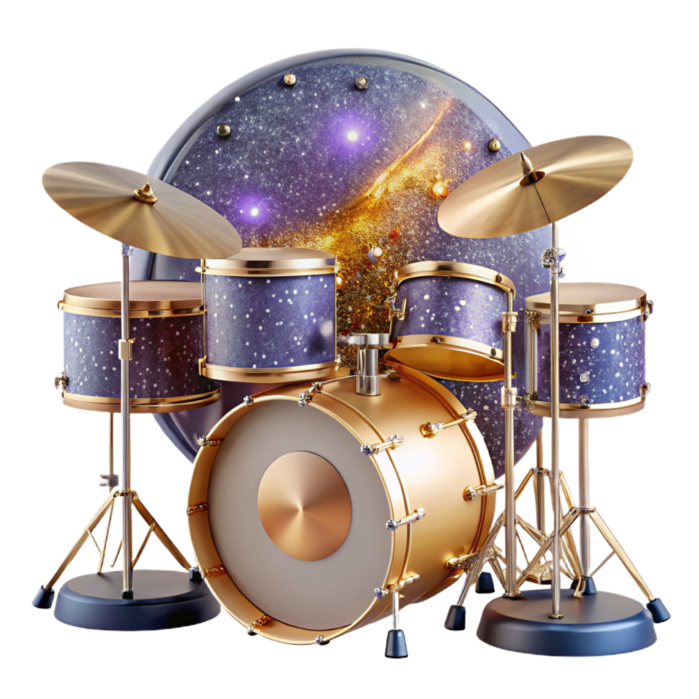 elegant abstract Drum Set Front View Transparent Background original png