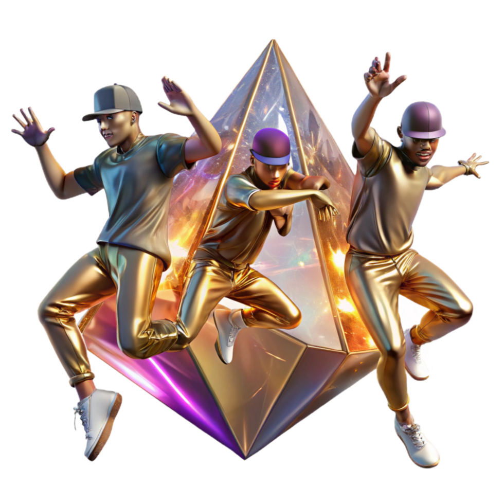 serene artistic Dynamic Hip Hop Dance Pose Transparent Background with Energetic Angle authentic png