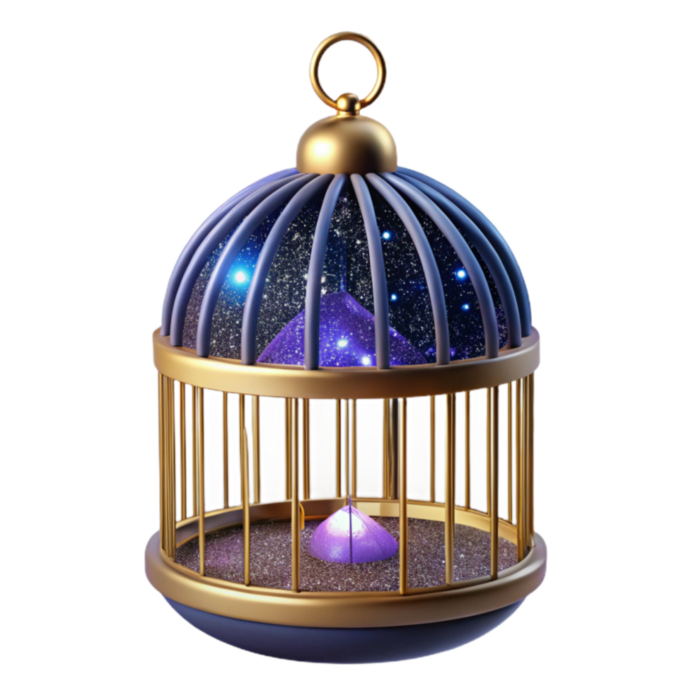 dramatic abstract Empty Birdcage Hanging in Air Transparent png