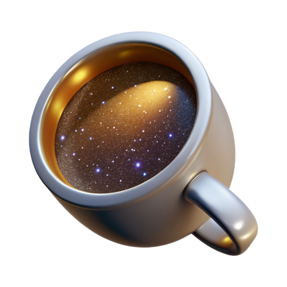 dramatic modern Empty Coffee Mug Top View Isolated on Transparent Background detailed png