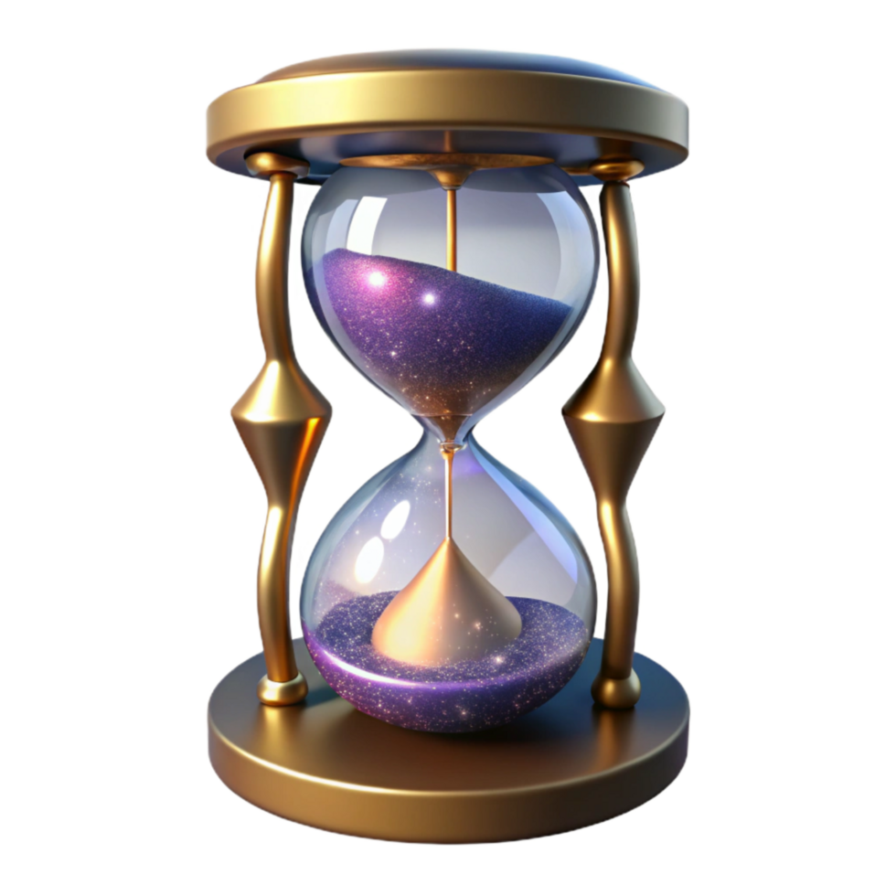 beautiful classic Empty Hourglass Isolated on Transparent Background with Sand exclusive png