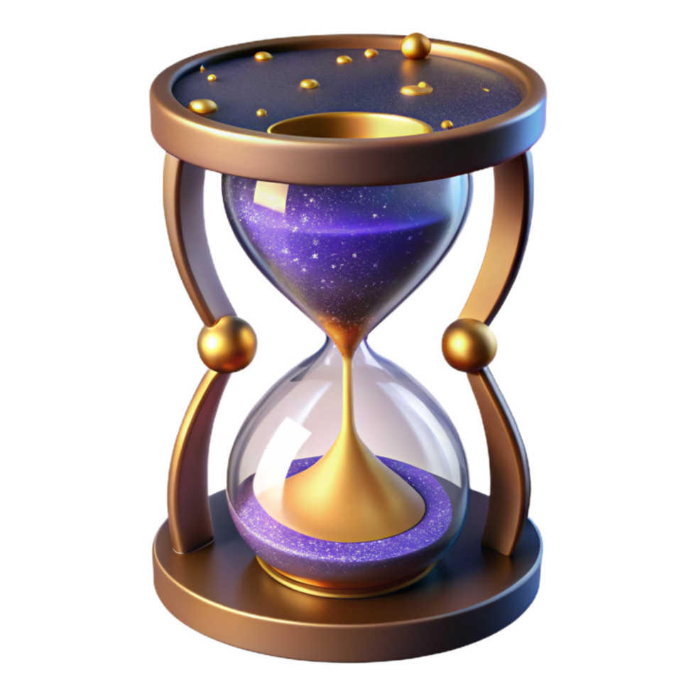 serene contemporary Empty Hourglass Isolated on Transparent Background with Sand premium png