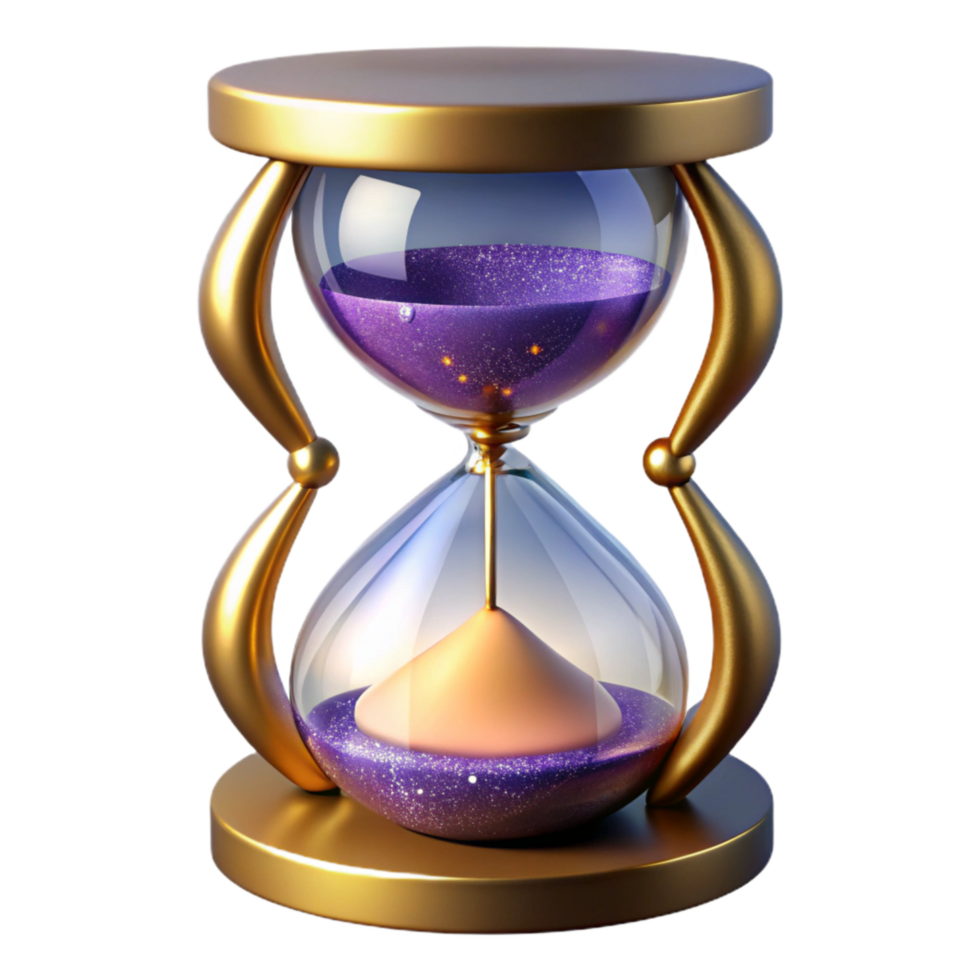 wonderful abstract Empty Hourglass Isolated on Transparent Background with Sand png