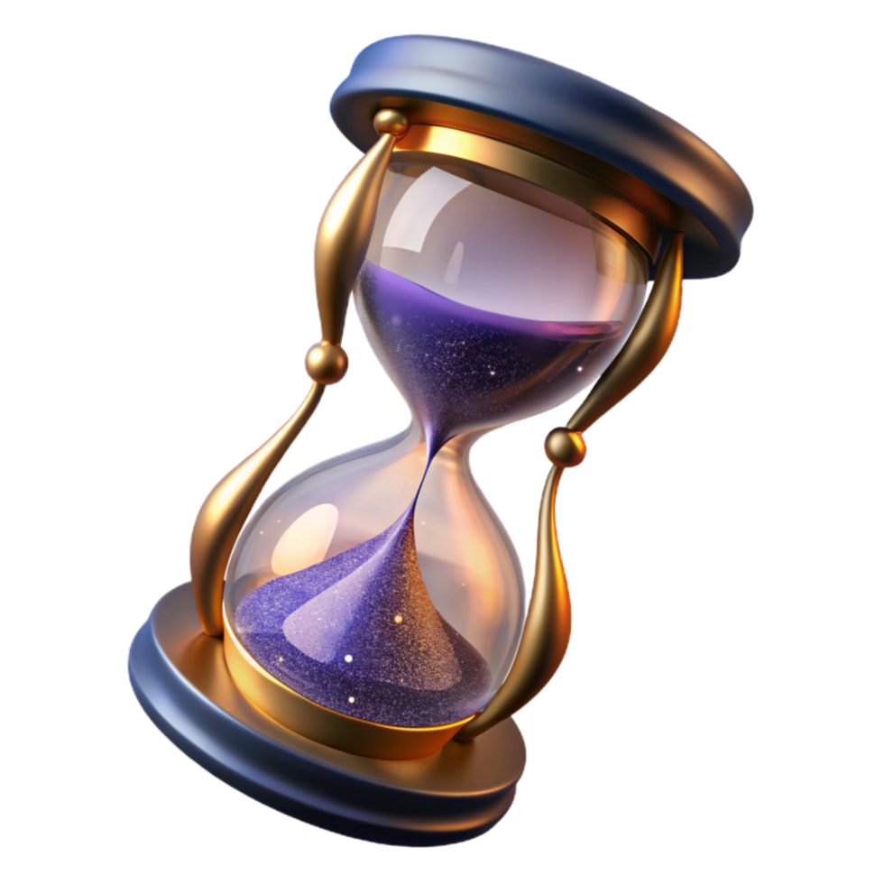 serene abstract Empty Hourglass with Falling Sand Transparent exclusive png