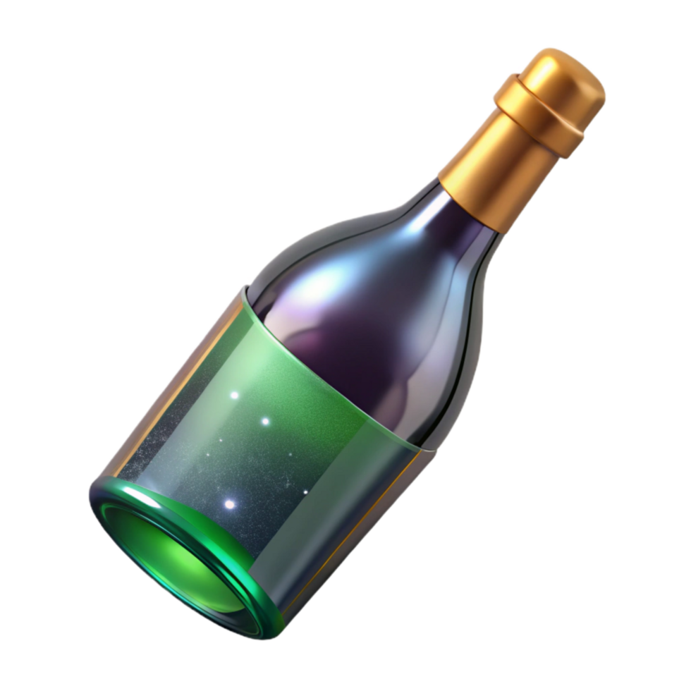 wonderful rustic Empty Wine Bottle Isolated on Transparent Background with Green Glass exclusive png