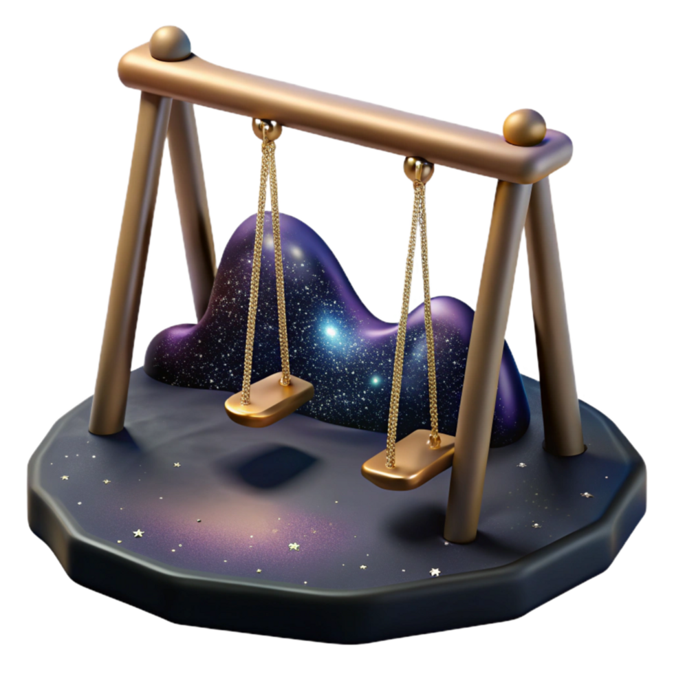 impressive contemporary Empty Swing Set in Dark Playground Cutout premium png