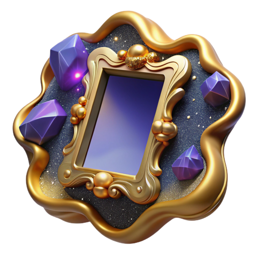 vibrant vintage Empty Picture Frame Side View Cutout original png
