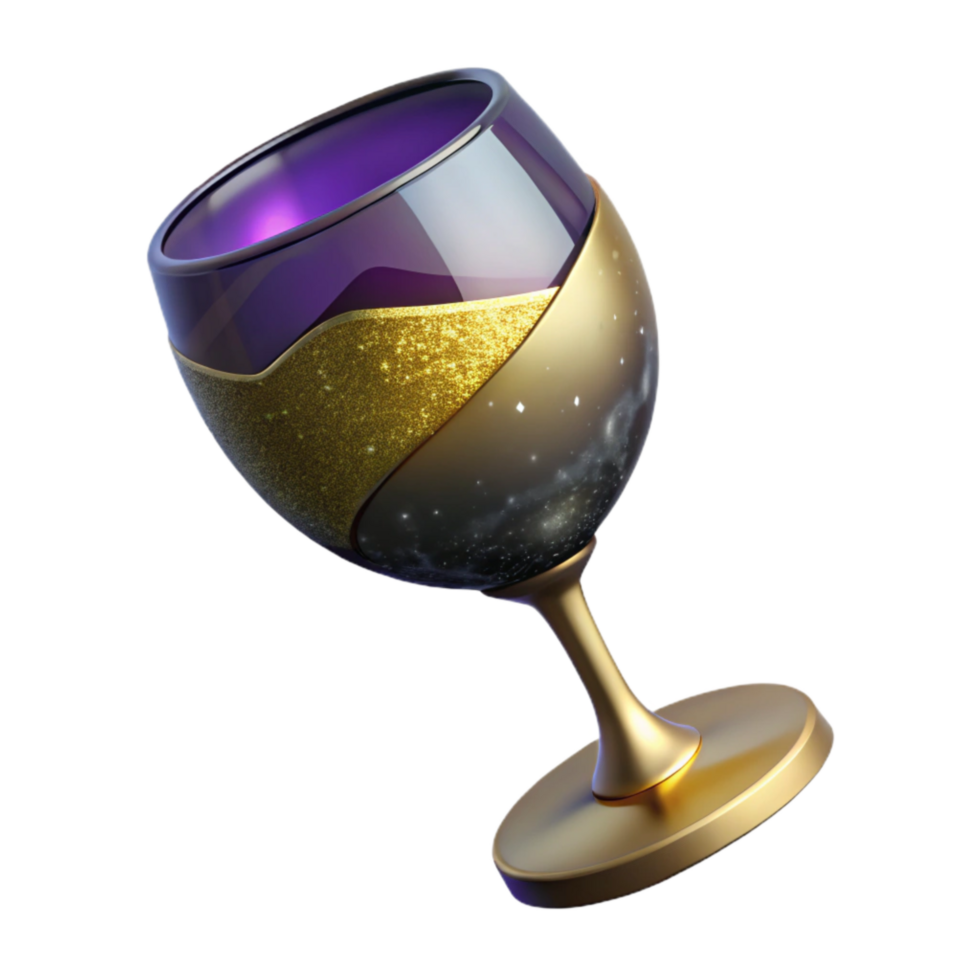 dramatic vintage Empty Wine Glass Angled View Isolated genuine png