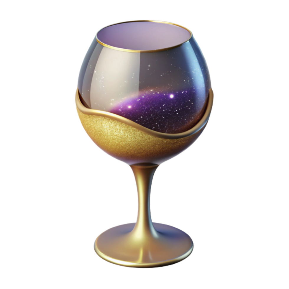 beautiful abstract Empty Wine Glass Side View Isolated Element png