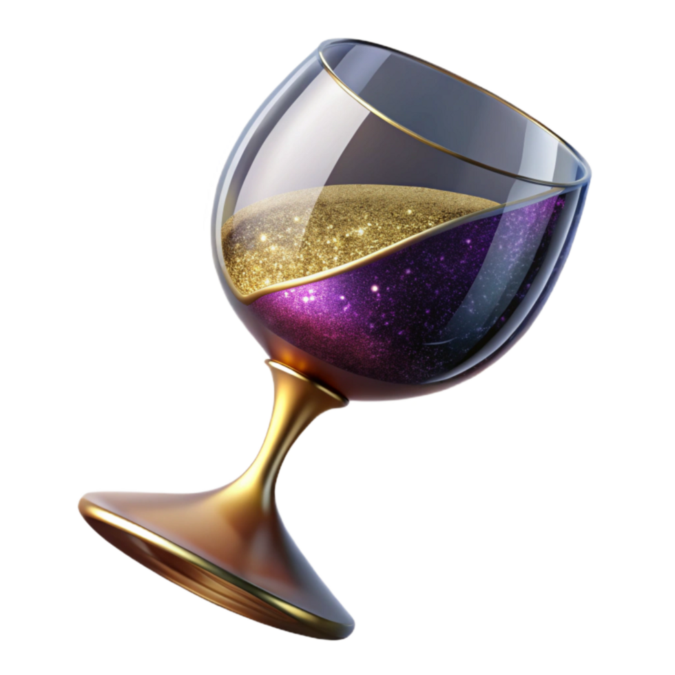 serene artistic Empty Wine Glass Angled View Isolated exclusive png