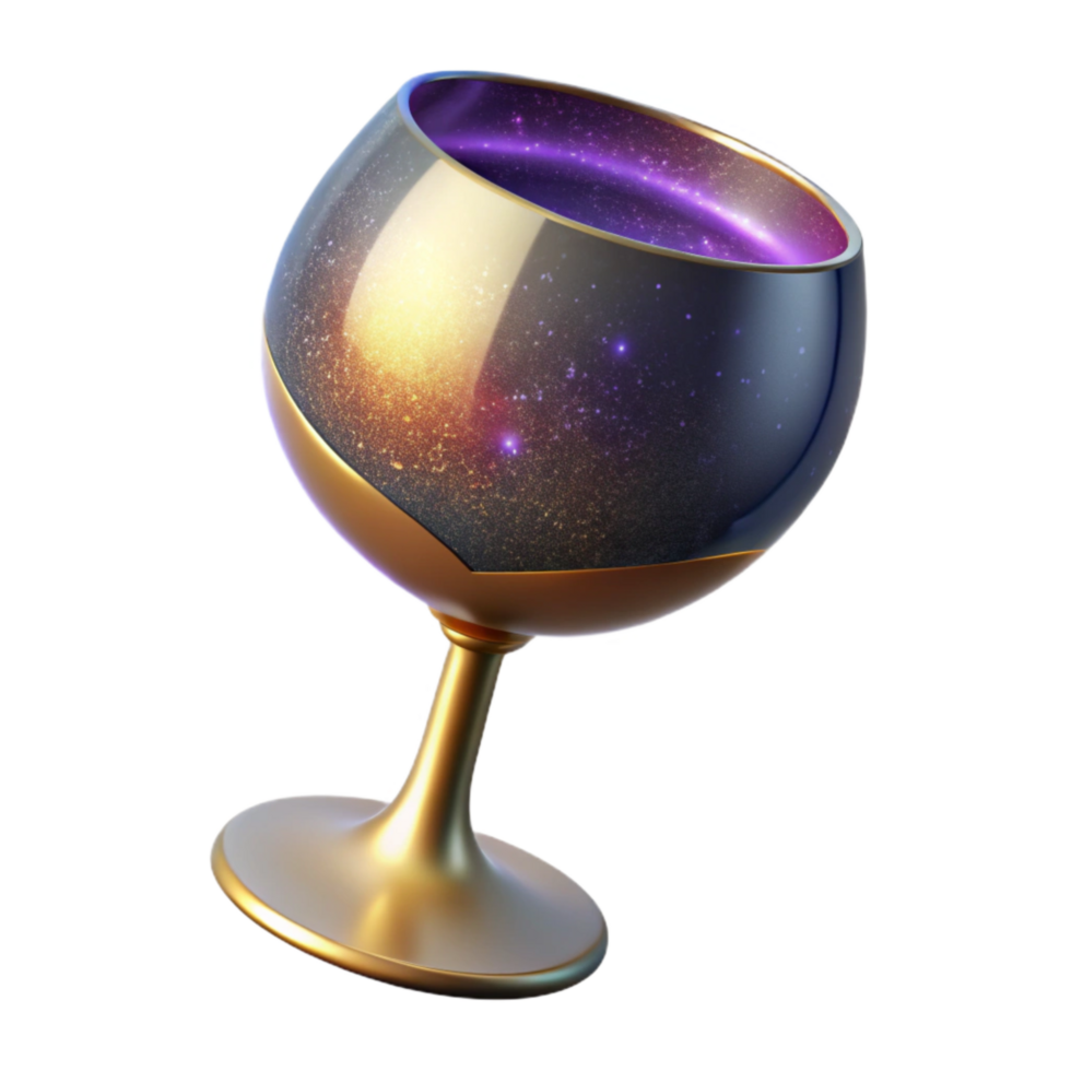 impressive rustic Empty Wine Glass Side View Isolated Element authentic png