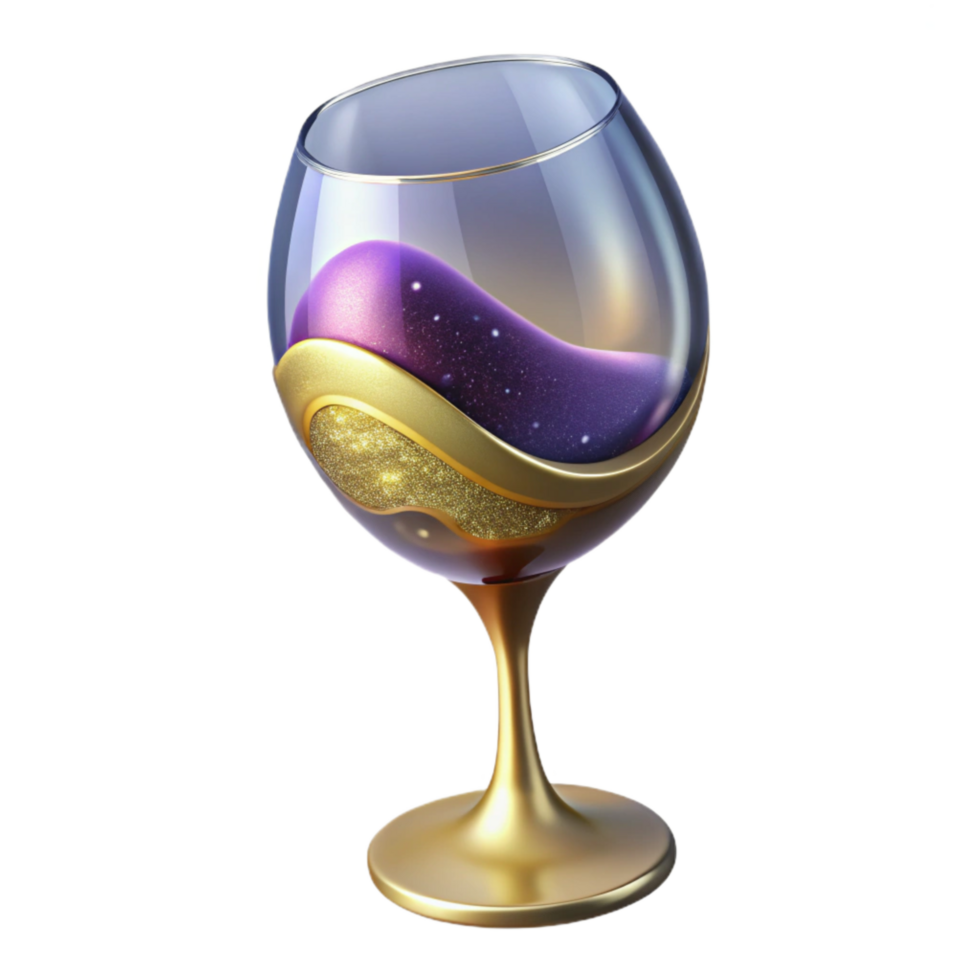 stunning minimalist Empty Wine Glass Side View Isolated Element authentic png