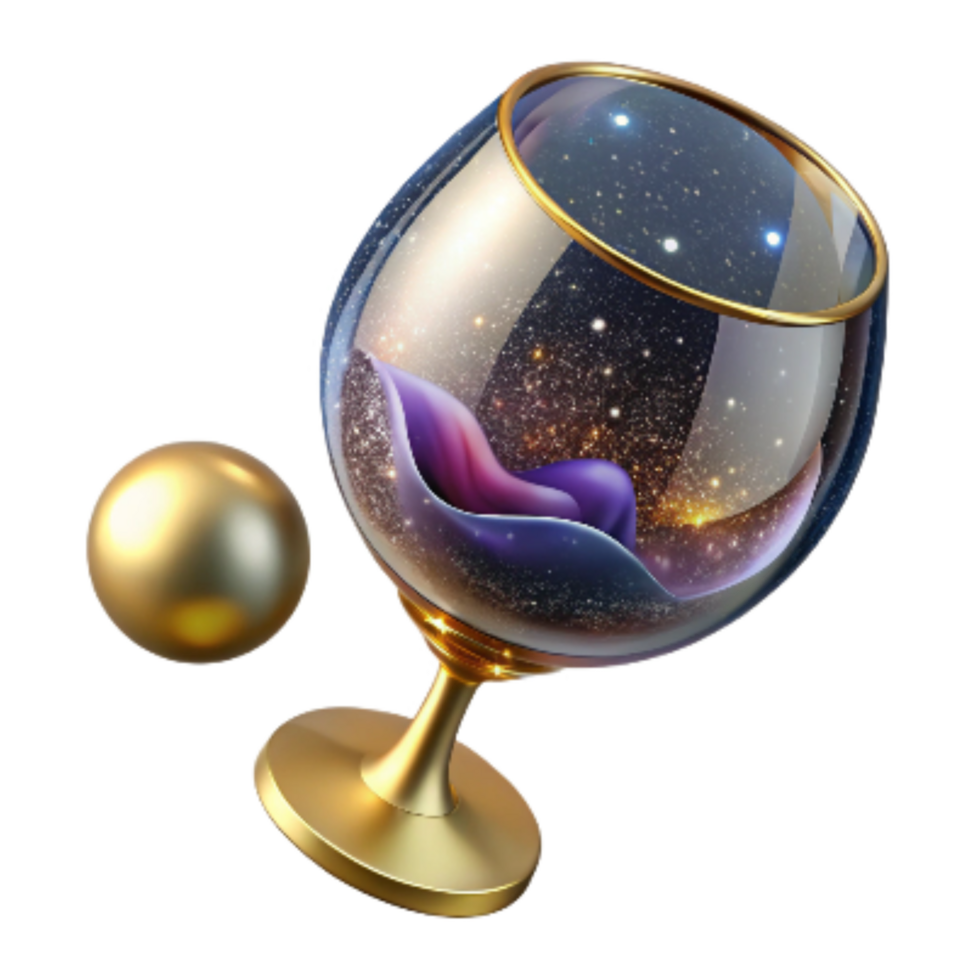 serene contemporary Empty Wine Glass Top View Isolated on Transparent Background exclusive png