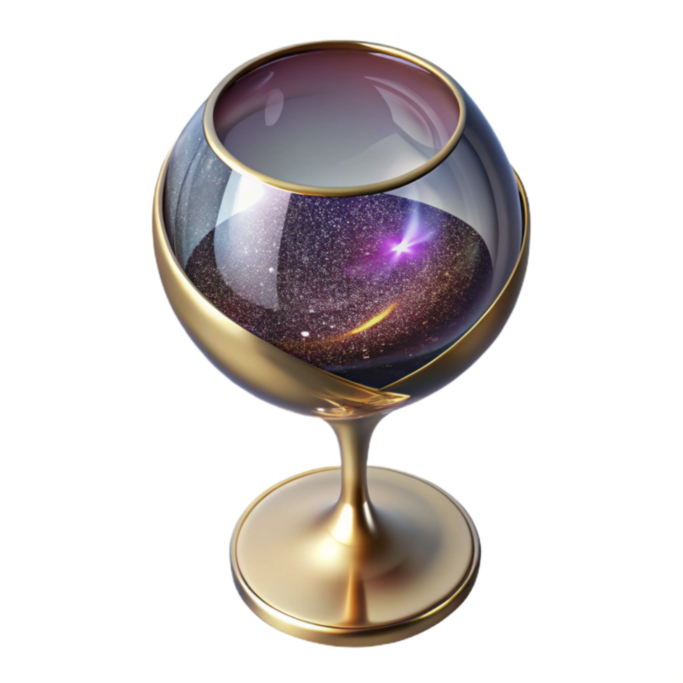 wonderful vintage Empty Wine Glass Top View Isolated on Transparent Background professional png