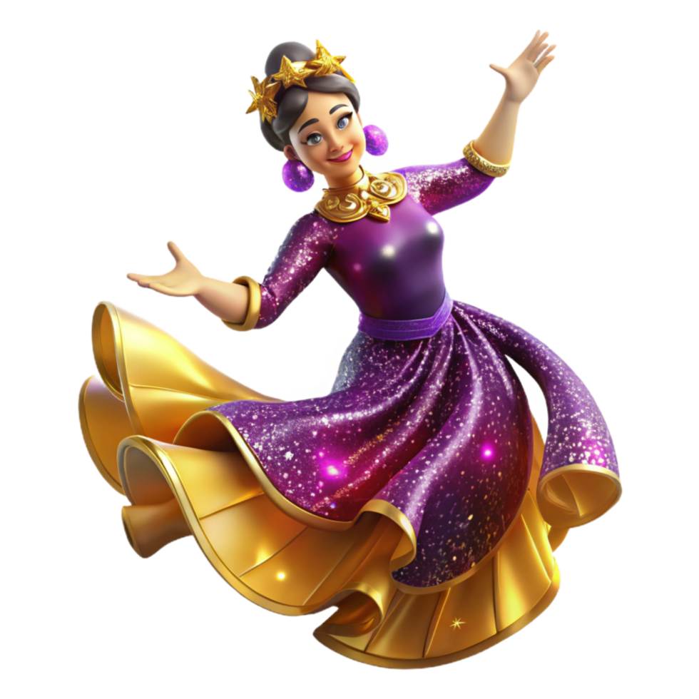 wonderful artistic Energetic Flamenco Dancer Isolated with Bright Costume high quality png