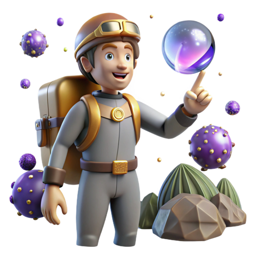 impressive traditional Explorer Gesturing Towards Horizon Isolated png