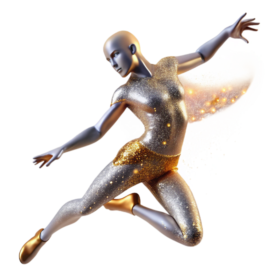dramatic contemporary Expressive Modern Dance Figure Isolated with Blurred Motion high resolution png