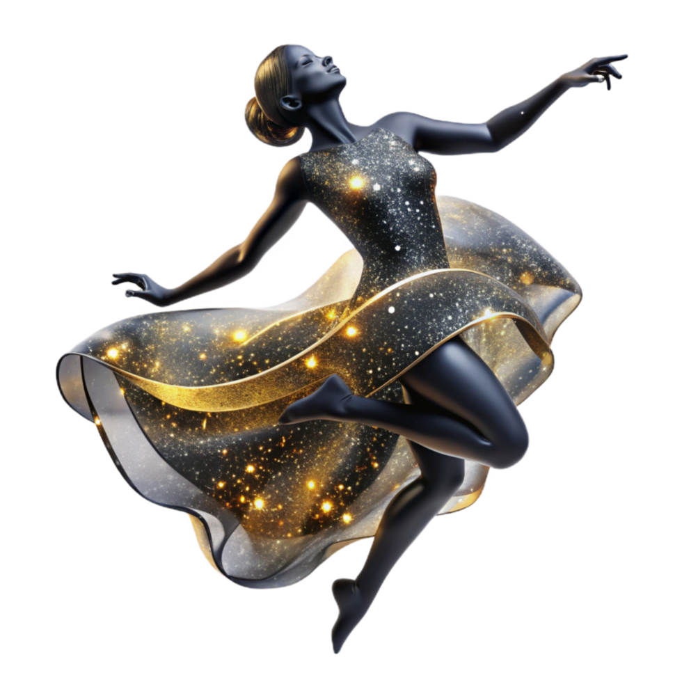 extraordinary abstract Expressive Modern Dance Silhouette Transparent Background with Blurred Motion png