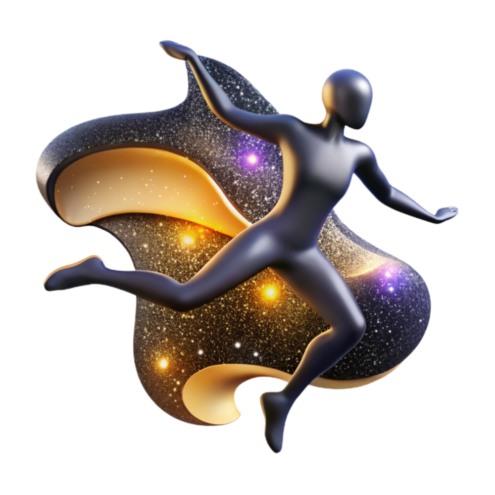 stunning modern Expressive Modern Dance Silhouette Transparent Background with Blurred Motion png