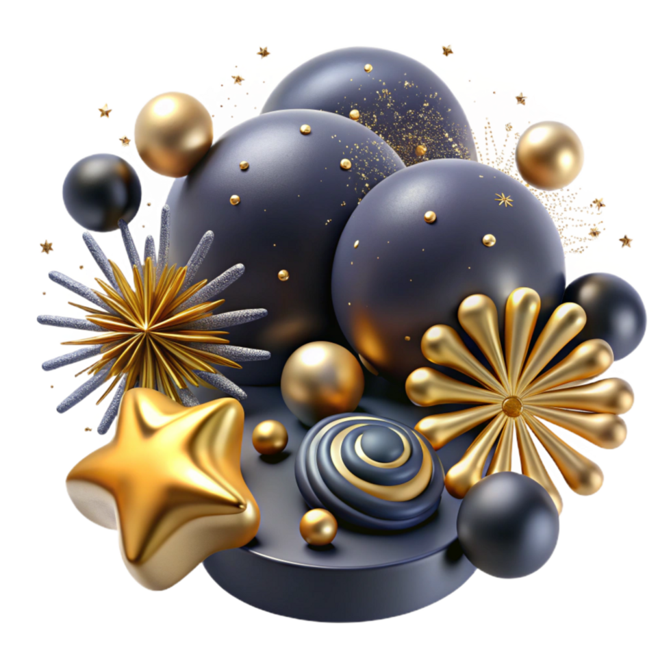 serene classic Festive Background with Fireworks and Confetti Cutout high resolution png