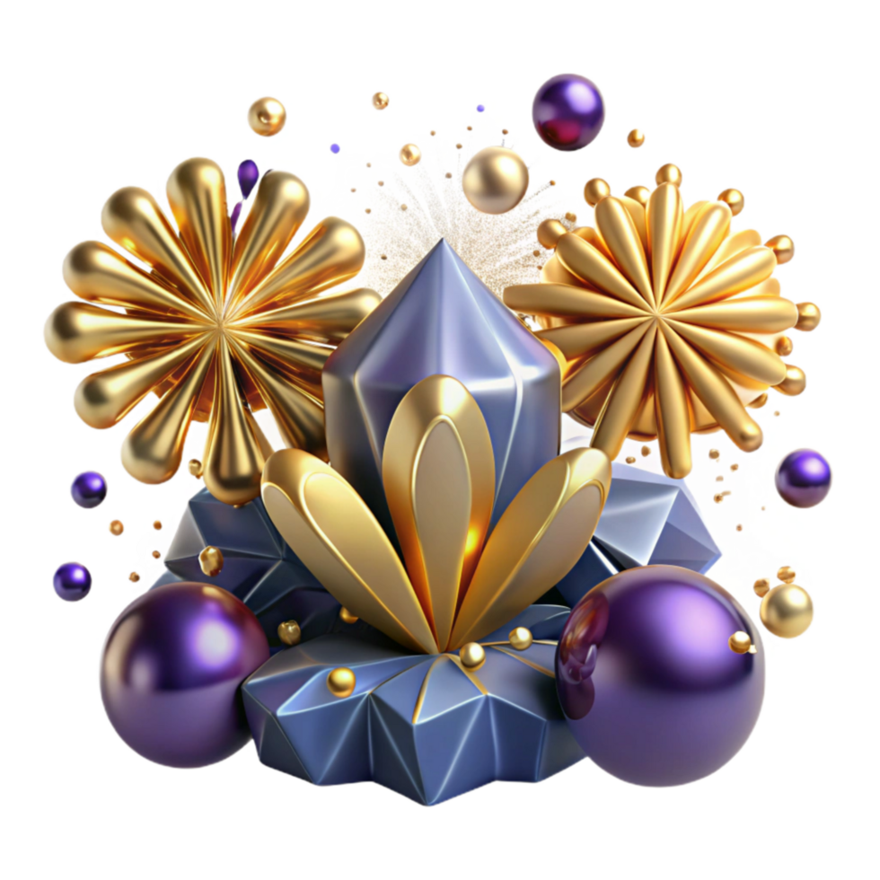 beautiful artistic Festive Background with Fireworks and Confetti Cutout high quality png