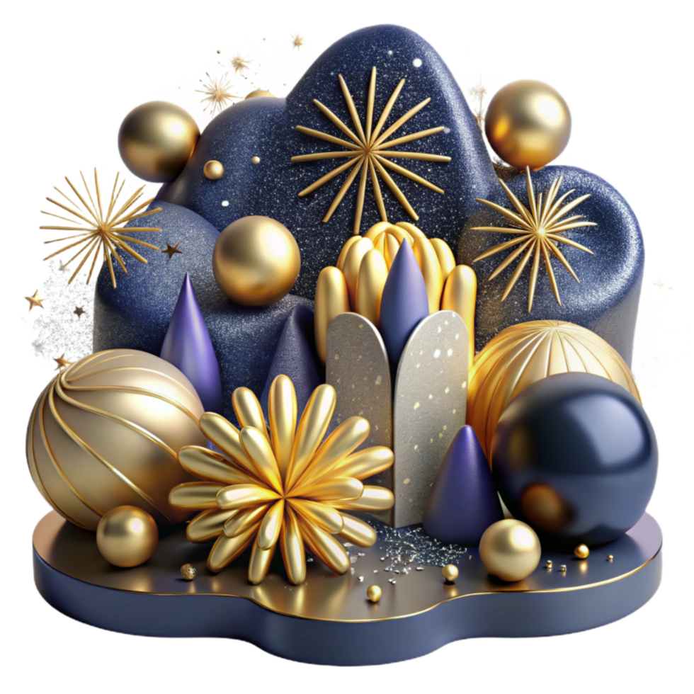 elegant rustic Festive Background with Fireworks and Confetti Cutout authentic png