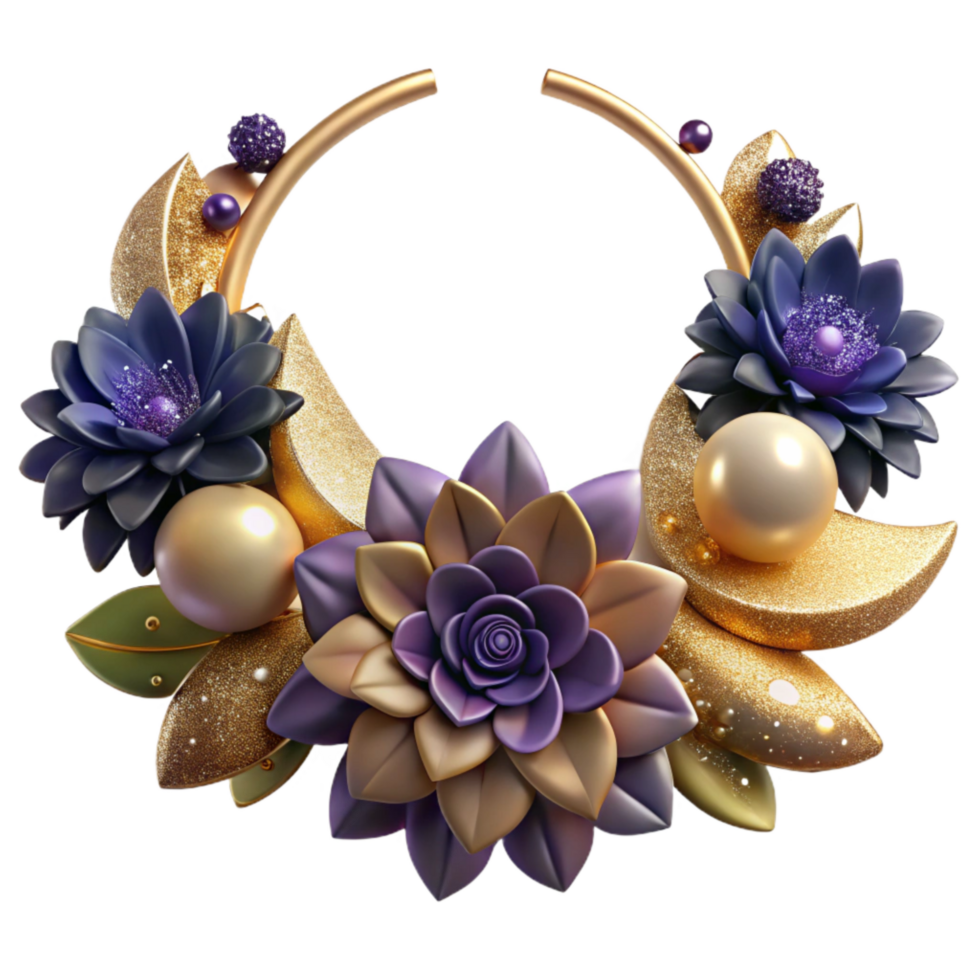 magnificent modern Festive Garland with Flowers and Leaves Cutout high quality png