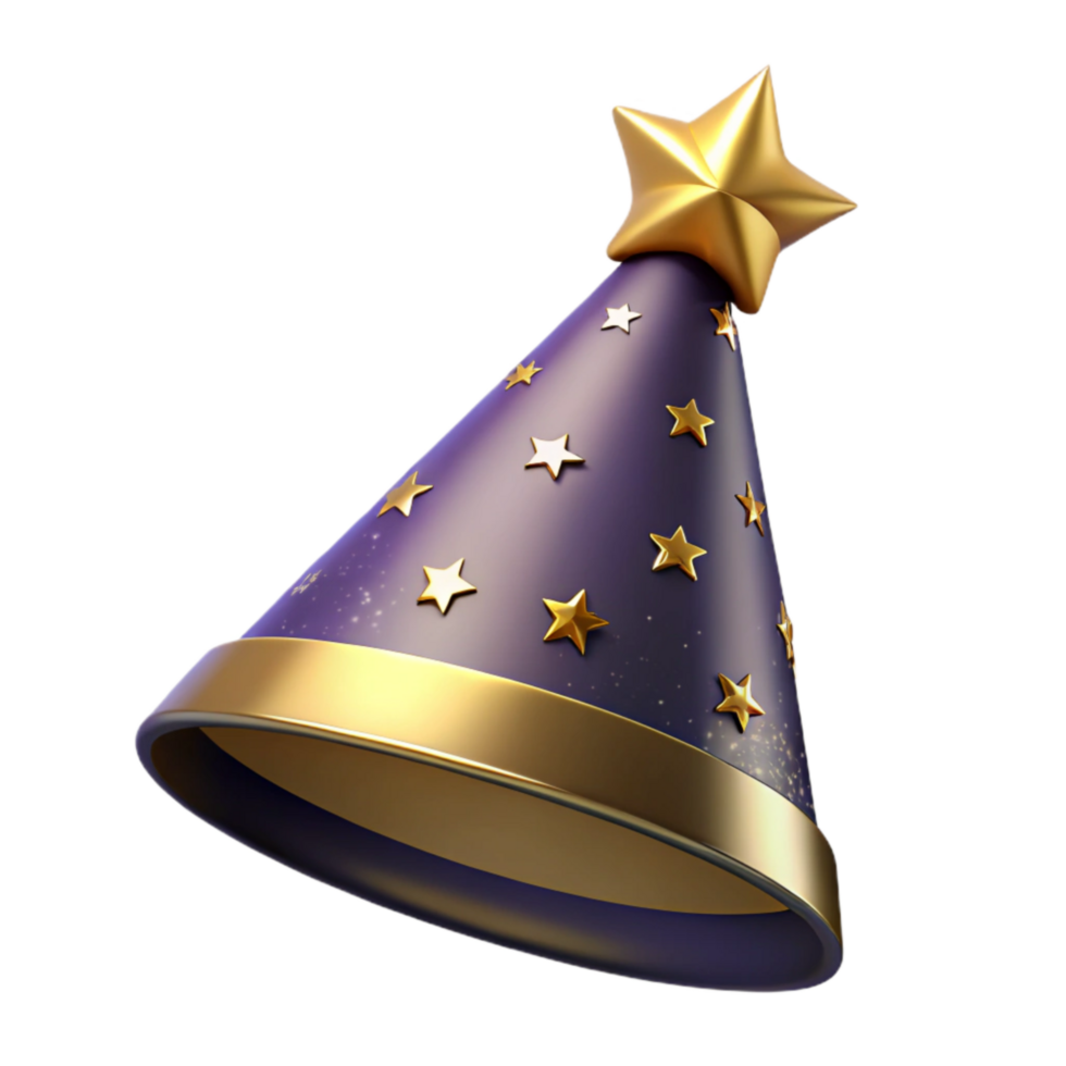 impressive abstract Festive Party Hat with Pompom Detail Isolated high quality png
