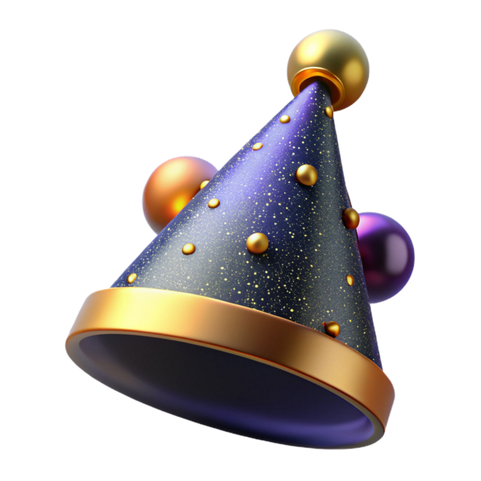 impressive rustic Festive Party Hat with Pompom Detail Isolated original png