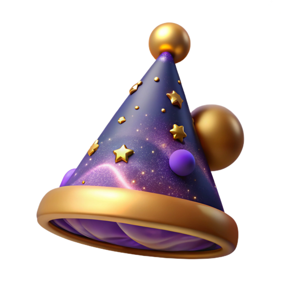 vibrant abstract Festive Party Hat with Pompom Detail Isolated exclusive png