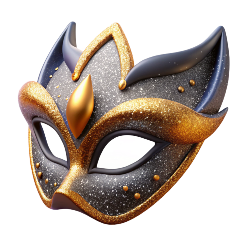 stunning modern Festive Party Mask with Glitter Detail Cutout premium png