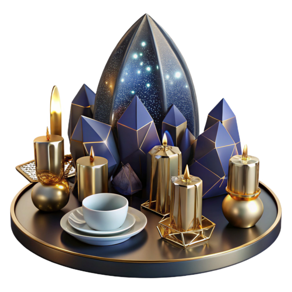 stunning rustic Festive Table Setting with Decorations Isolated Element genuine png
