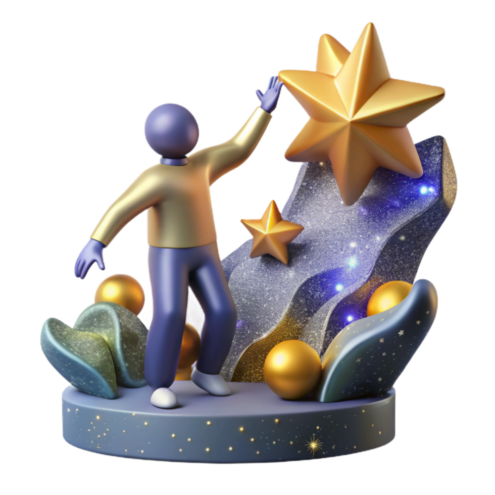 extraordinary contemporary Figure Reaching for Stars Cutout premium png