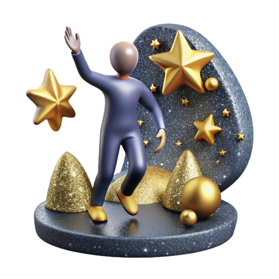 magnificent abstract Figure Reaching for Stars Cutout authentic png
