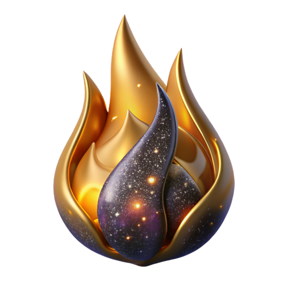 dramatic classic Fire Flame with Shadows Transparent Background detailed png