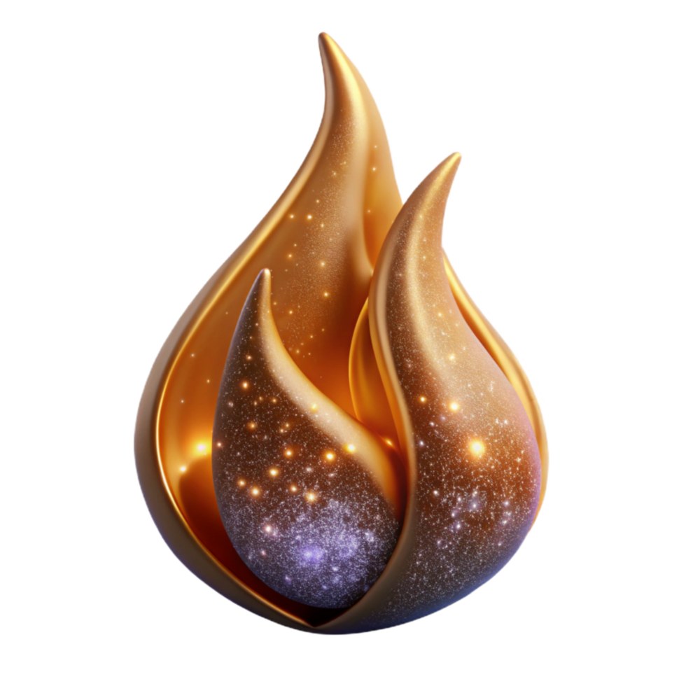 dramatic minimalist Fire Flame with Shadows Transparent Background premium png