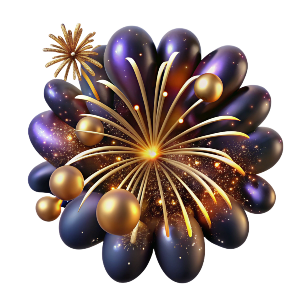 extraordinary creative Fireworks Display Isolated on Transparent Background exclusive png