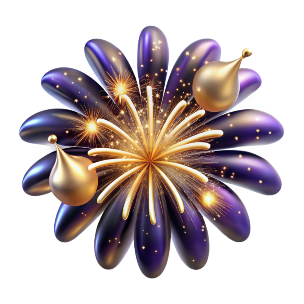 impressive traditional Fireworks Display Isolated on Transparent Background original png