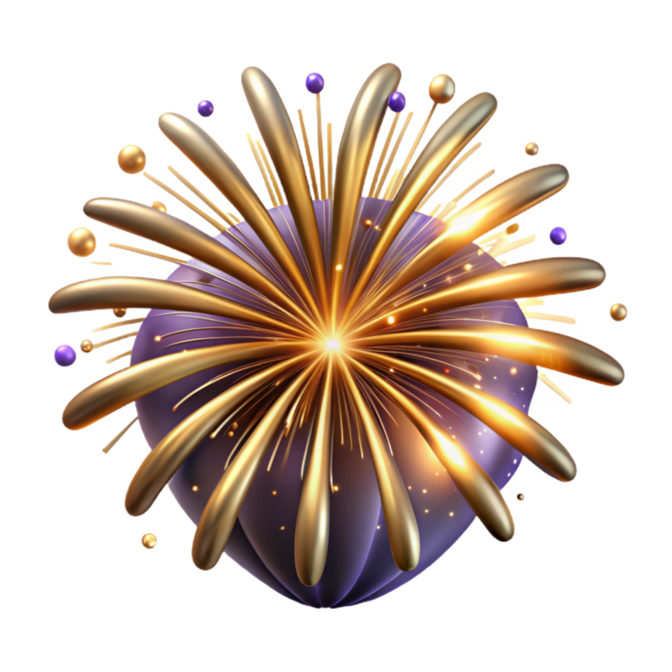 serene traditional Fireworks Display Isolated on Transparent Background authentic png