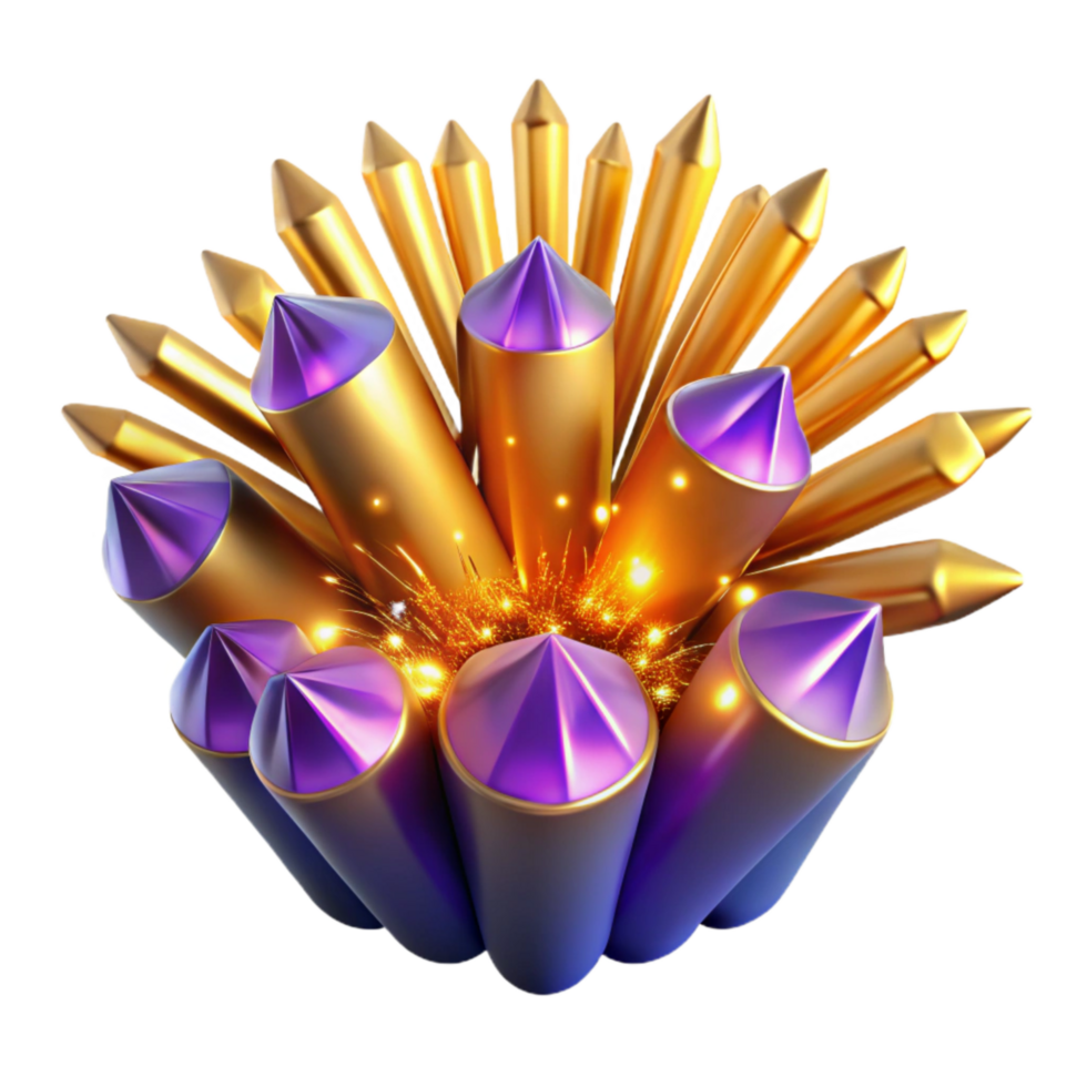 extraordinary rustic Fireworks Display Isolated with Bright Colors detailed png