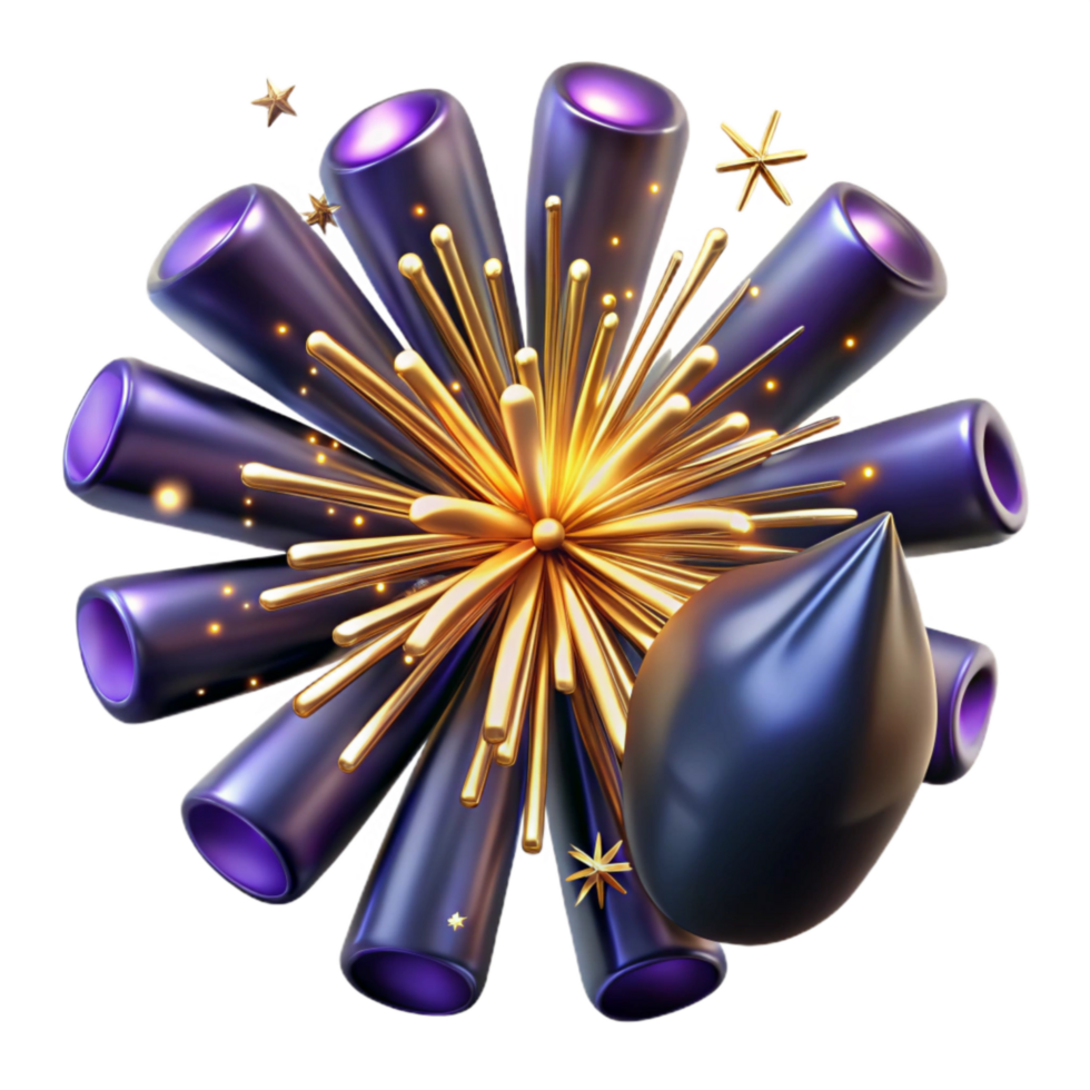 stunning rustic Fireworks Display Isolated on Transparent Background exclusive png