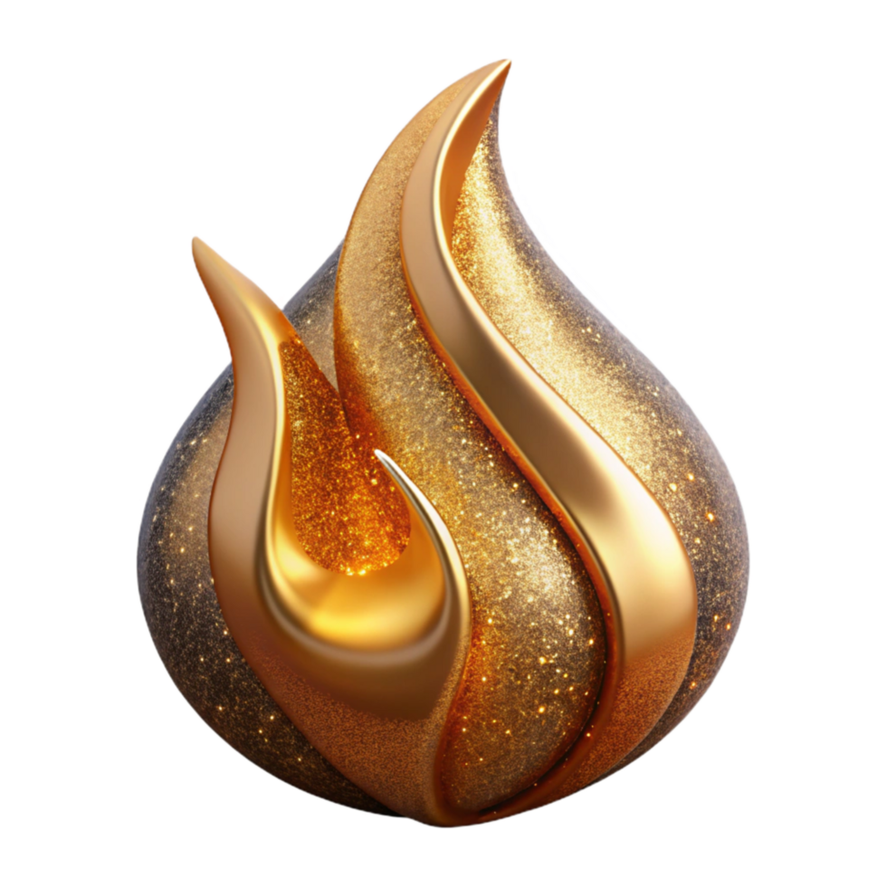 dramatic minimalist Flame Shape with Texture Cutout detailed png