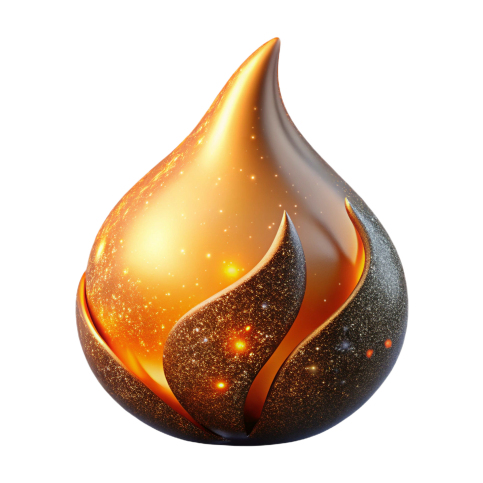 elegant creative Flame with Orange Glow Isolated png