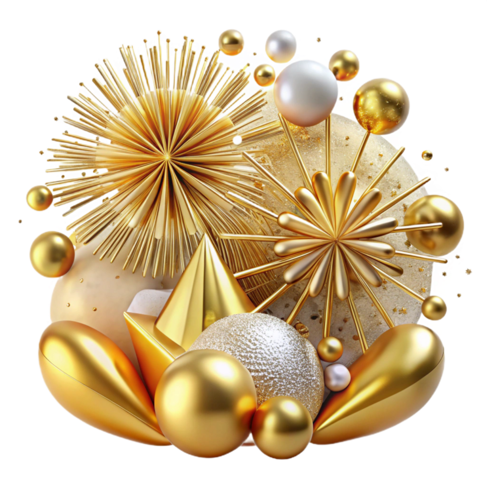 magnificent traditional Fireworks Display Sparkling Gold Transparent high resolution png