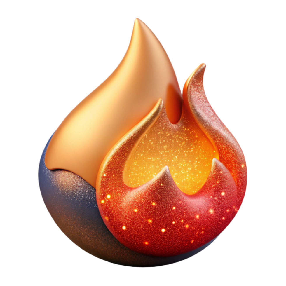 beautiful abstract Flame with Orange and Red Gradient Isolated genuine png