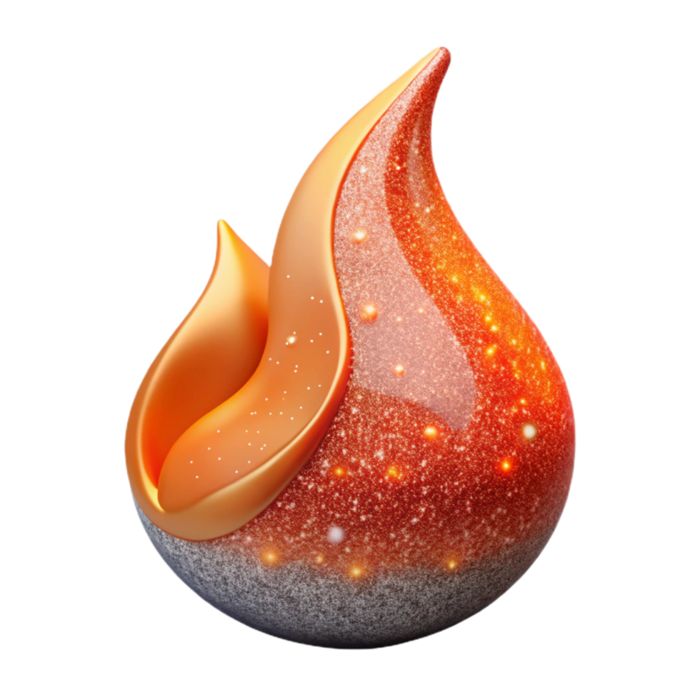 wonderful minimalist Flame with Red and Orange Gradient Isolated premium png